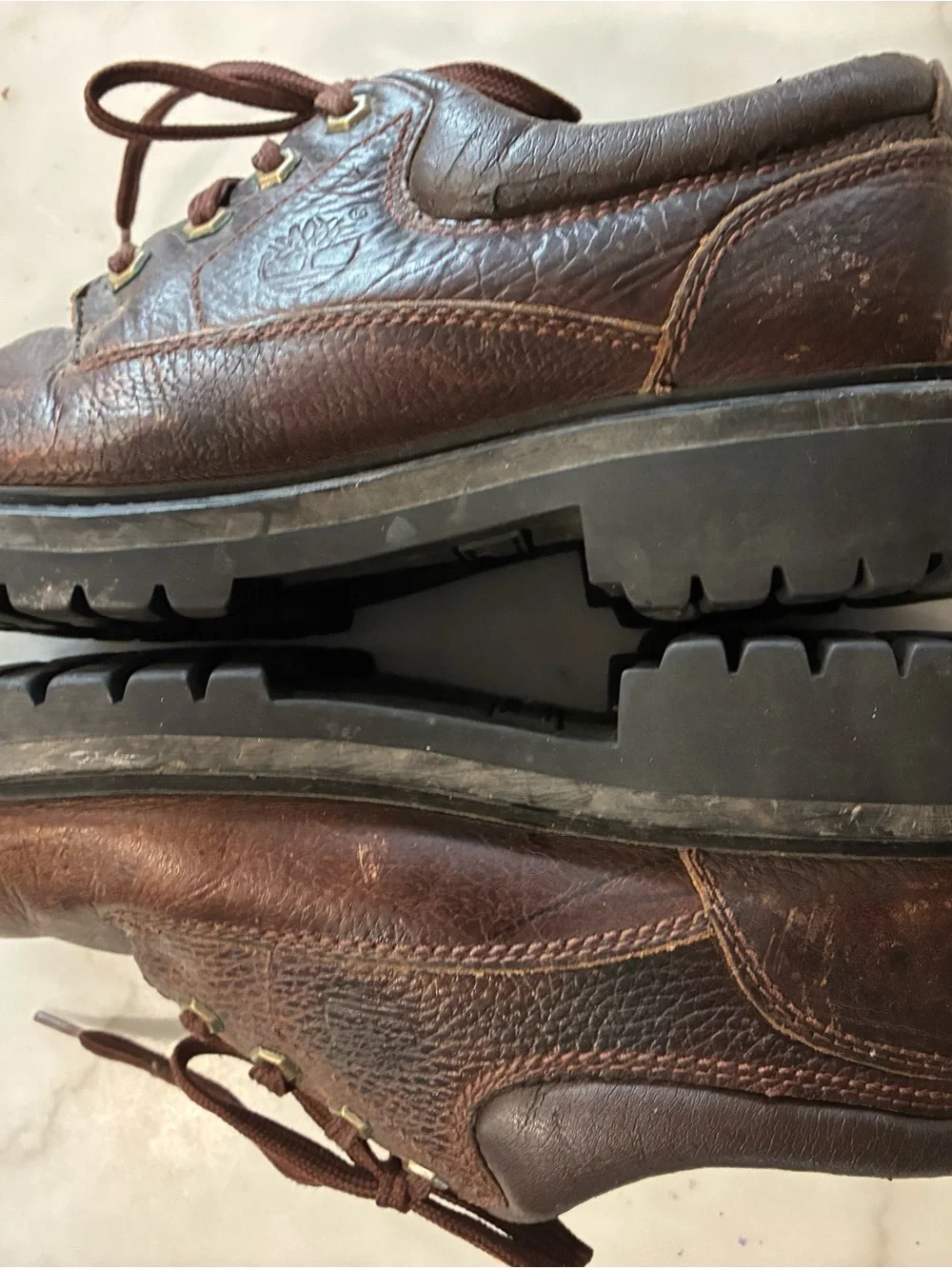 Timberland Men's Oxford Brown Leather Walking Hiking Lug Sole Shoes 80500 sz 8M